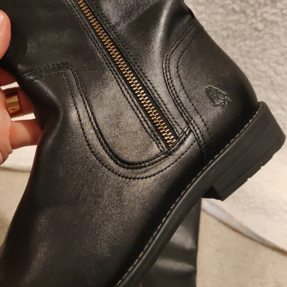 New!Hush Puppies Jaylin Wide Calf Black Boots Cottagecore County Chic Y2K Retro